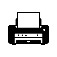 Printer icon for printing documents with paper on it