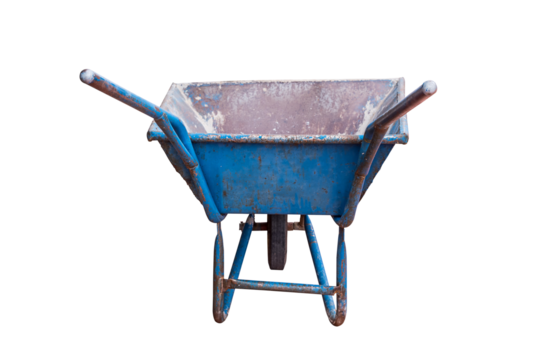 Old metal wheelbarrow.