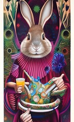 easter bunny with easter eggs