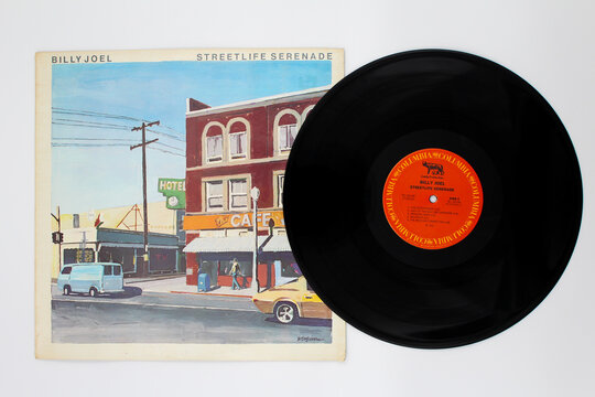 Pop rock and soft rock artist, Billy Joel music album on vinyl record LP disc. Titled: Streetlife Serenade album cover taken in Miami, FL on Dec 2022.