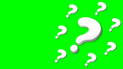 question mark on panoramic green background