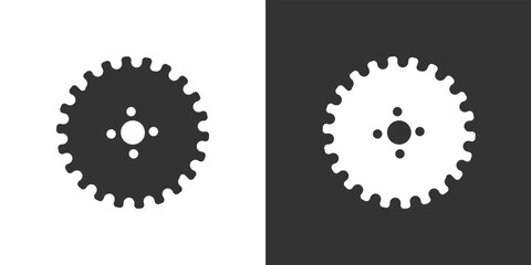 Service tools icon on white and black background