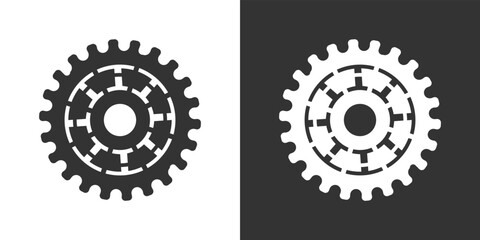 Service tools icon on white and black background