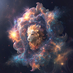 sign, zodiac, cosmos, lion, AI generated