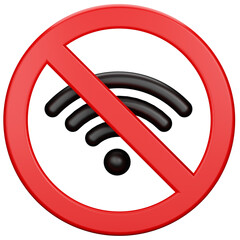 No wifi internet connection sign 3d illustration