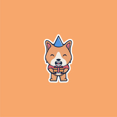CUTE DOG NEWYEAR VECTOR