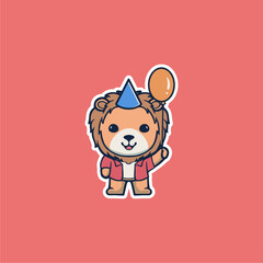 CUTE LION NEWYEAR VECTOR