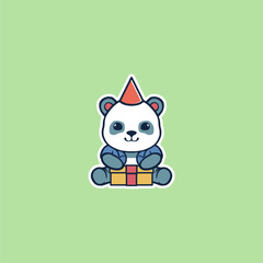 Fototapeta premium CUTE PANDA NEWYEAR VECTOR