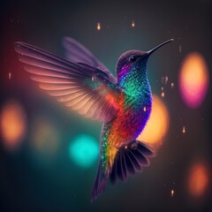 fantastic rainbow colored plasma hummingbird