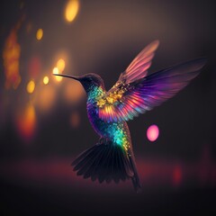Fantastic Rainbow Colored Plasma Hummingbird