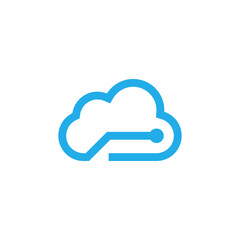 cloud data logo design vector sign