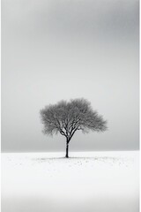 minimalistic ornamental sadness in heavy snow