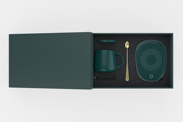 Usb Coffee Cup Warmer Heater for Desk Electric Heating Plat. 3d illustration.