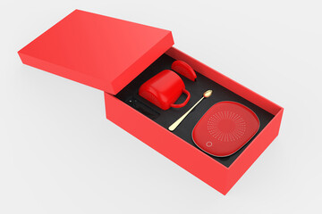 Usb Coffee Cup Warmer Heater for Desk Electric Heating Plat. 3d illustration.