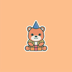 CUTE BEAR NEWYEAR VECTOR