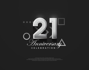 21st anniversary number, modern elegant and simple.