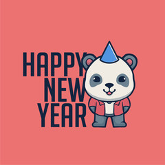 CUTE PANDA NEWYEAR VECTOR