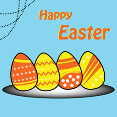 happy easter card with eggs