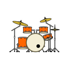 Drum Set Flat Design for Cartoon