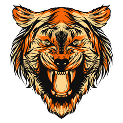 tiger head vector illustration