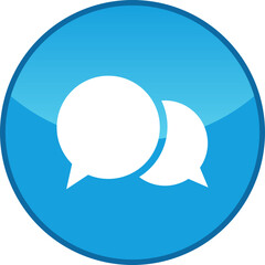 speech bubble Glossy Contact Icon In Circle