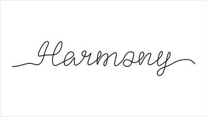 Harmony word oneline continuous single editable line art