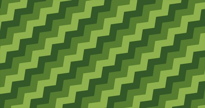 Abstract zig zag line background animation green gradation color