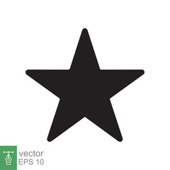 Star icon. Simple solid style. Black star, silhouette, favorite, rating star emblem shape, favourite concept. Glyph vector illustration design isolated on white background. EPS 10.