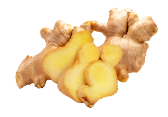 Ginger on white background, Fresh Ginger root on white background PNG File.