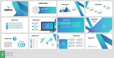 Business presentation, ppt template. Used in marketing and advertising, flyer and banner, the annual report. Elements on light grey background. EPS 10.