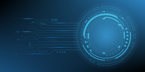 Fototapeta premium Abstract technology background. Hi tech digital and communication concept. Vector background design with circuit line. Vector illustration.