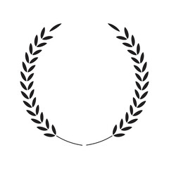 Laurel wreath black leaves vector icon design. 