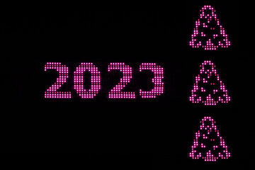 Numbers 2023 on a black background