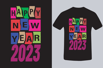 2023 Happy New Year Design for t-shirt, poster and other uses