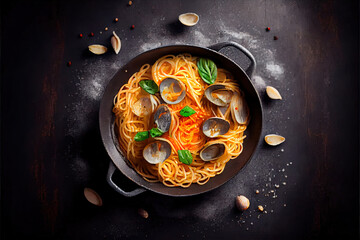 Pasta Spaghetti alle Vongole Seafood pasta healthy food