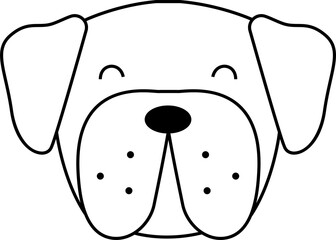 Face dog cartoon animal outline clipart png illustartion	