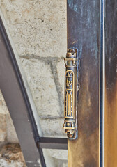 Mezuzah at the entrance to the room near the wailing wall