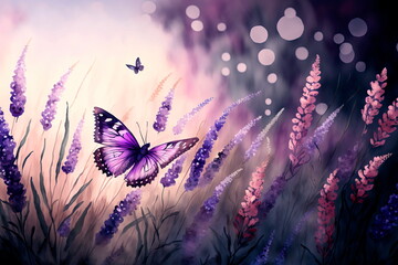 Natural pastel background. Butterfly Flower Images. Beautiful butterfly on flowers.