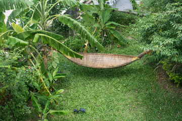 bamboo cradle in the garden