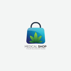 template medical shop design logo gradient color