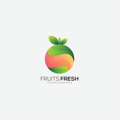fruit fresh logo design gradient logo colorful