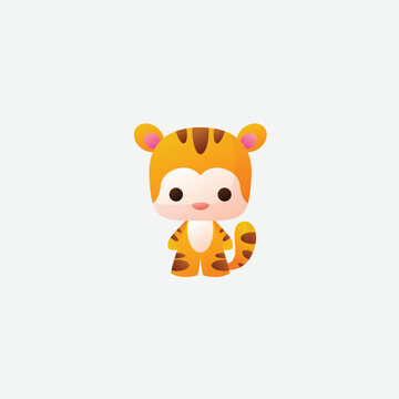 baby tiger illustration design color