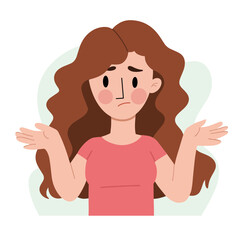 girl with confused face Vector EPS10