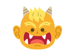 黄鬼の顔のイラスト