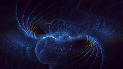 3D rendering abstract colorful fractal light background