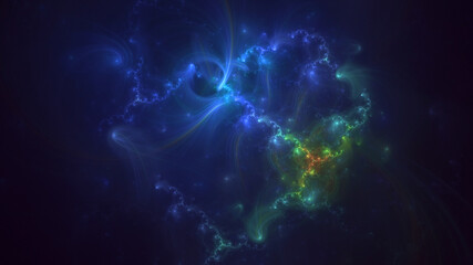3D rendering abstract colorful fractal light background