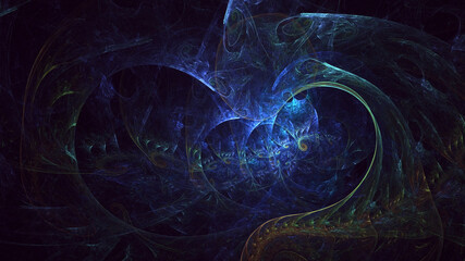 3D rendering abstract colorful fractal light background