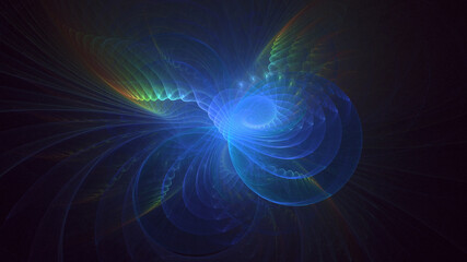 3D rendering abstract colorful fractal light background