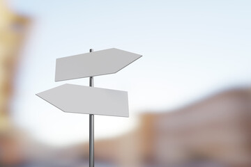 blank direction sign board, 3d rendering