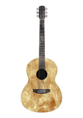 Obraz premium シンプルでおしゃれなクラシックギターのリアルな水彩イラスト素材